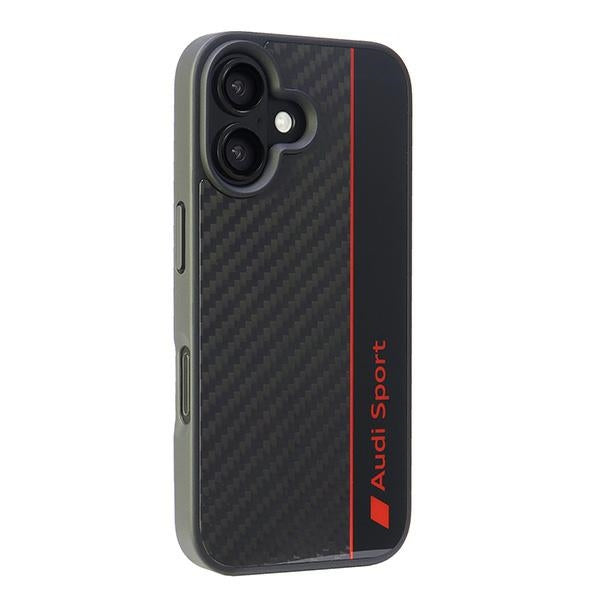 Audi Carbon Fiber Stripe Case for iPhone 16 6.1" - Black