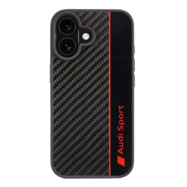 Audi Carbon Fiber Stripe Case for iPhone 16 6.1" - Black
