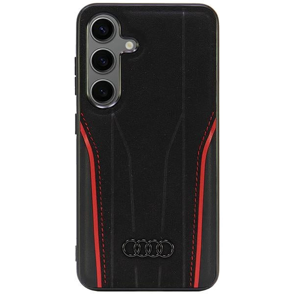 Audi Genuine Leather MagSafe S24 S921 black-red hardcase AU-TPUPCS24-R8/D3-RD