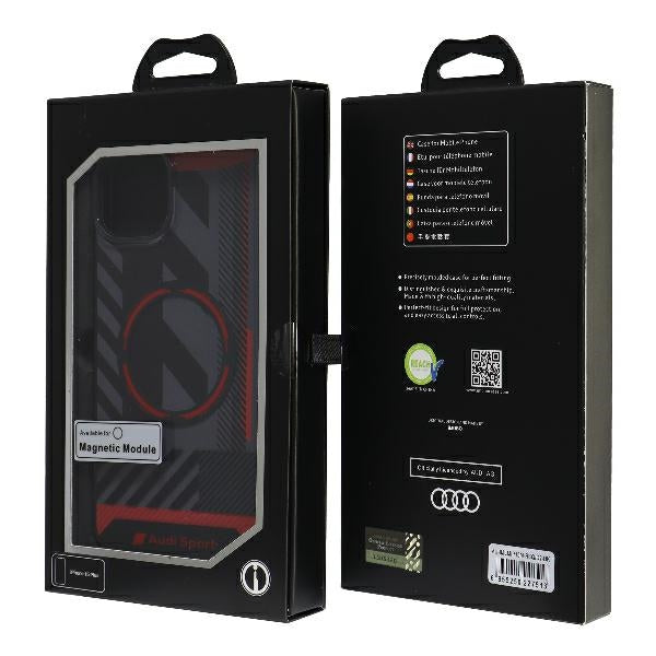 Audi IML Sport MagSafe Case iPhone 15 / 14 Plus Plus 6.7" black/black hardcase AU-IMLMIP15M-RSQ/D2-BK