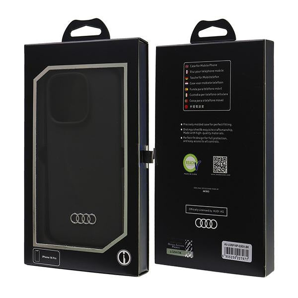 Audi Silicone Case iPhone 16 Pro 6.3" black/black hardcase AU-LSRIP16P-Q3/D1-BK