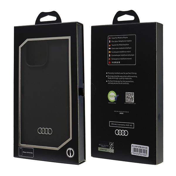 Audi Silicone Case iPhone 16 Pro Max 6.9" black/black hardcase AU-LSRIP16PM-Q3/D1-BK