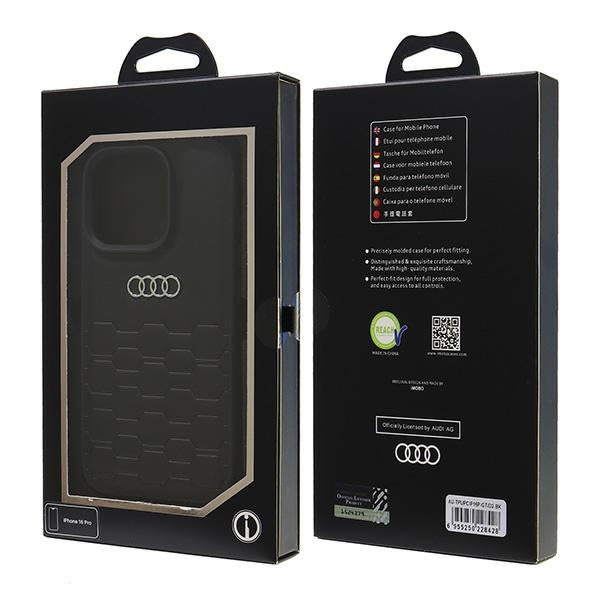 Audi Synthetic Leather iPhone 16 Pro 6.3" black/black hardcase AU-TPUPCIP16P-GT/D2-BK