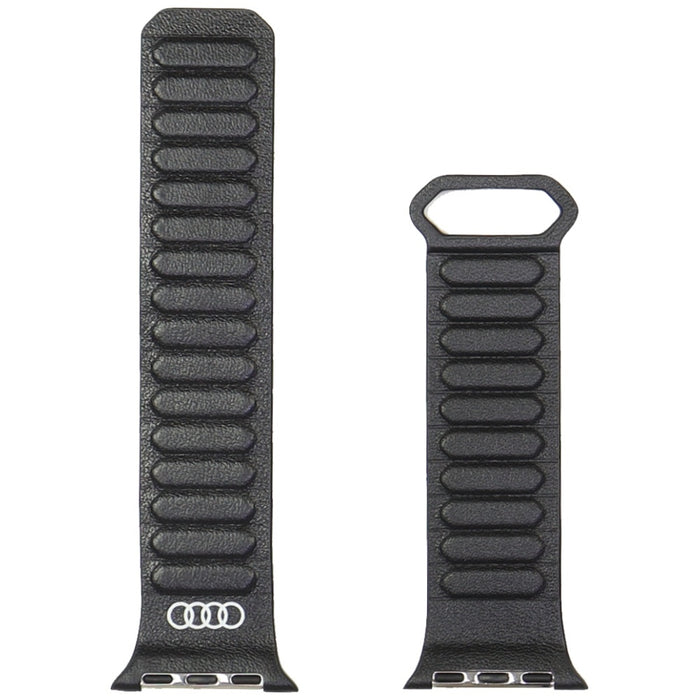 Audi Logo Genuine Leather Magnetic Ring Strap for Apple Watch 40 / 41 / 42 mm - Black