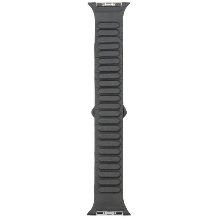 Audi Logo Synthetic Leather Magnetic Ring Strap for Apple Watch 44/45/46/49 mm - Black