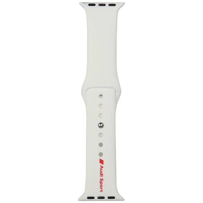 Audi Sport Red Logo Silicone Watch Strap for Apple Watch 40 / 41 / 42 mm - white