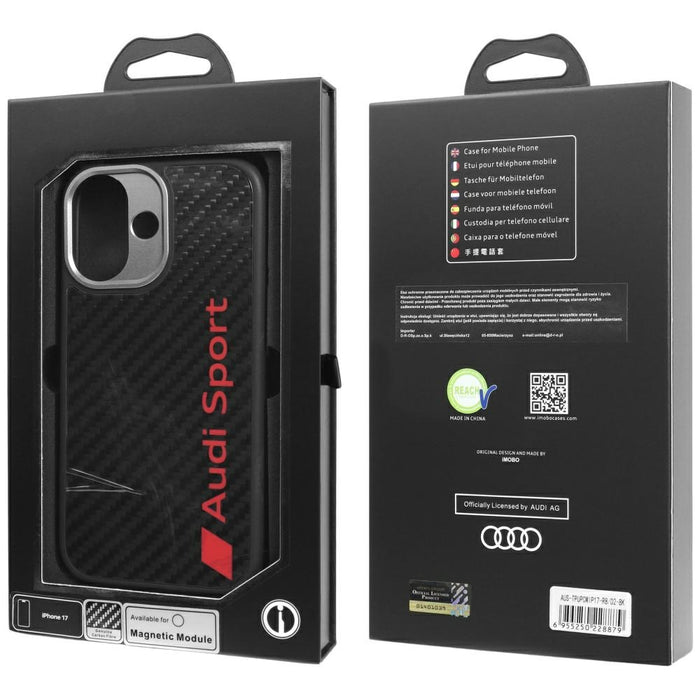 Audi R8 Carbon Fiber MagSafe Case for iPhone 17 - Black