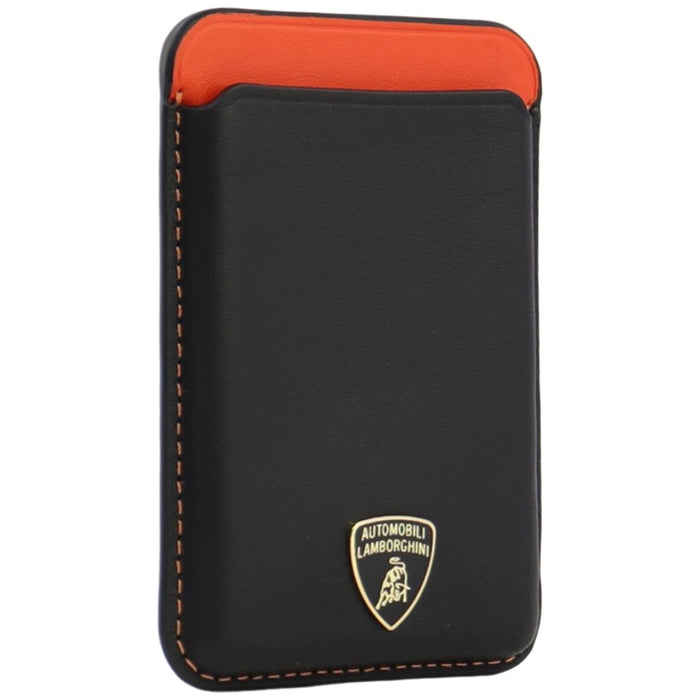 Lamborghini Urus D8 Genuine Leather MagSafe Magnetic Phone Wallet - Black and Red