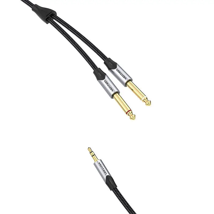 Audio cable mini jack 3.5mm to 2x jack 6.35mm male Vention BARHK 8m - Audio cables<<<Audio<<<InnproXML