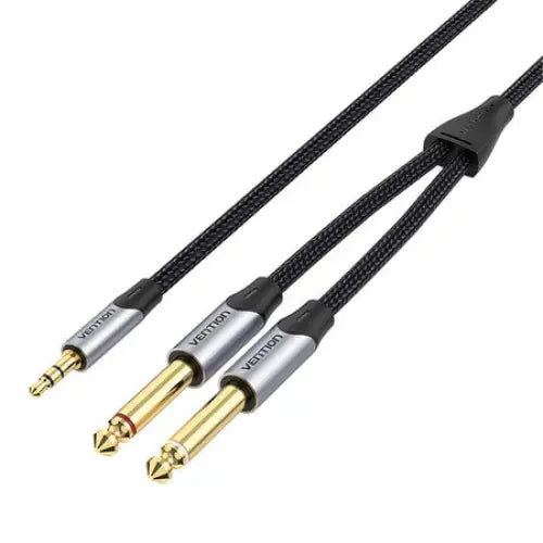 Audio cable mini jack 3.5mm to 2x jack 6.35mm male Vention BARHK 8m - Audio cables<<<Audio<<<InnproXML