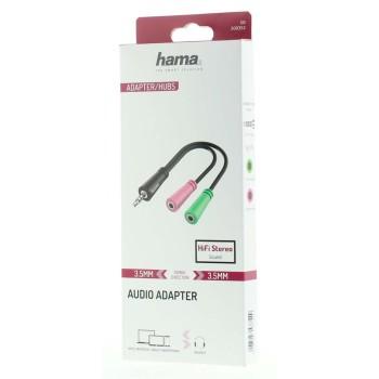 Audio splitter HAMA 3.5 mm jack male - 2 x 3.5 mm jack female 10cm - Аудио