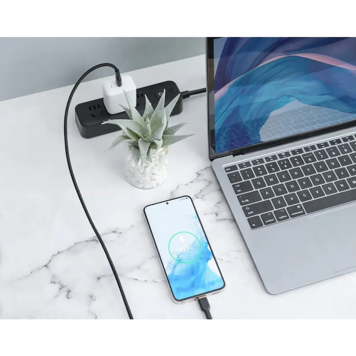 AUKEY CB-NCC2 USB-C Type-C Power Delivery PD 60W 3A 1.8m Nylon Black - USB cablesAKG-KAB<<<GSM accessoriesAKG<<<ActionPL