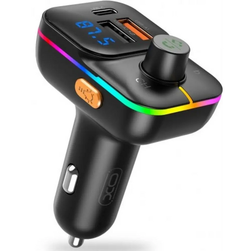 Auto transmitter XO BCC09 Bluetooth MP3 with TF card slot + PD 25W Car charger with ambient light - Авто