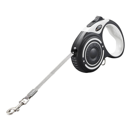 Automatic leash 5m with flashlight and bag container and Dogness bags (gray) - Walking