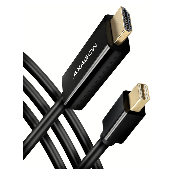 Cable from source with mini DisplayP AXAGON to receiver with HDMI MINI DP > HDMI RVDM-HI14C2 works only in this direction