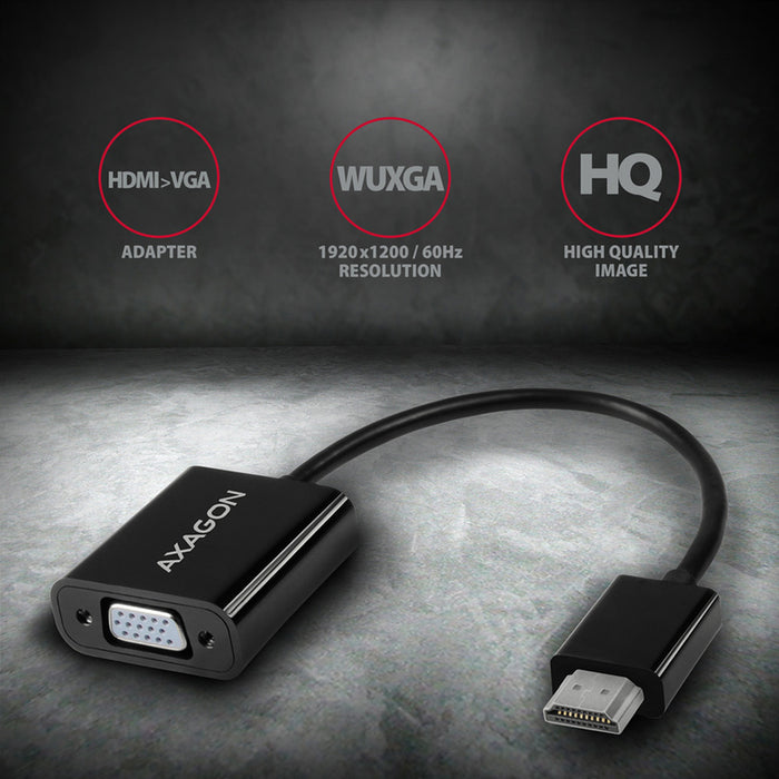 Cable adapter from source with HDMI AXAGON to receiver with VGA HDMI -> VGA RVH-VGN works only in this direction