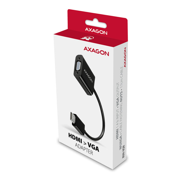Cable adapter from source with HDMI AXAGON to receiver with VGA HDMI -> VGA RVH-VGN works only in this direction