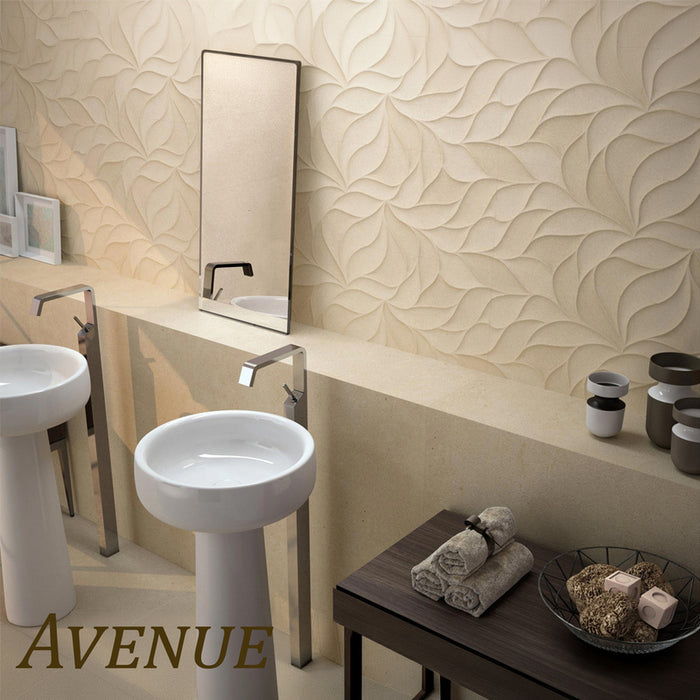 TILE DECOR AZULEJOS BENADRESA LEAVES AVENUE BEIGE 30X90 CM