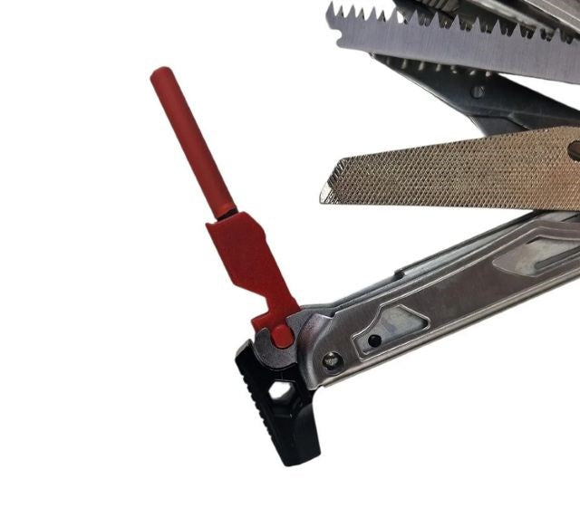 AZYMUT Giewon FS Multitool - Fire Starter - 19 tools - flint + whistle + belt holster (H2038A)