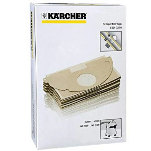 BAGS FOR VACUUM CLEANERS WD2.250 SET OF 5 PCS - KARCHER /6.904-322/ - Аксесоари за