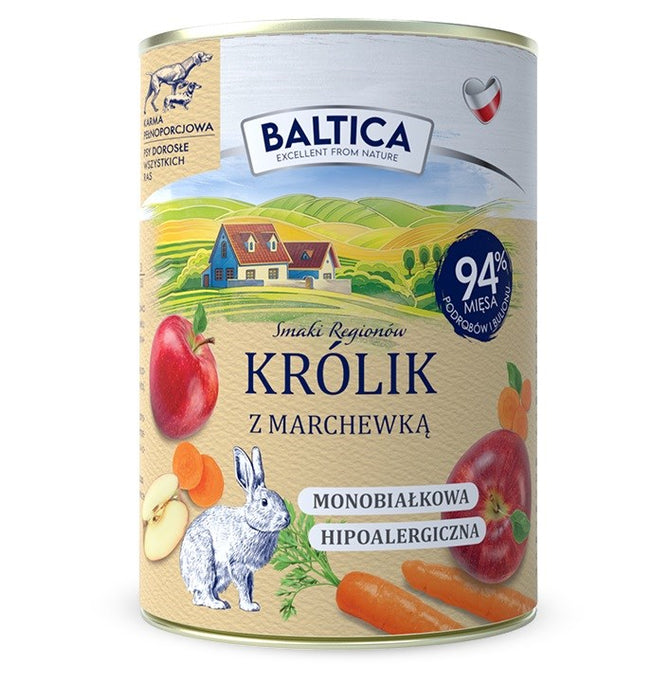 BALTICA Smaki regionów Rabbit with carrot - wet dog food - 400g