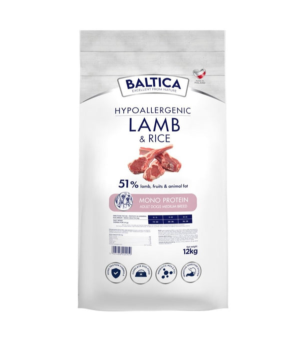 BALTICA Nutraceutic Hypoallergenic Lamb & Rice M - dry dog food - 12kg
