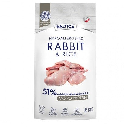 BALTICA Nutraceutic Hypoallergenic M Rabbit with rice - dry dog food - 3kg