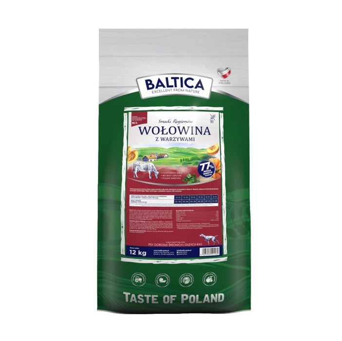 BALTICA Smaki regionów Medium and large breeds Beef with vegetables - dry dog food - 12kg