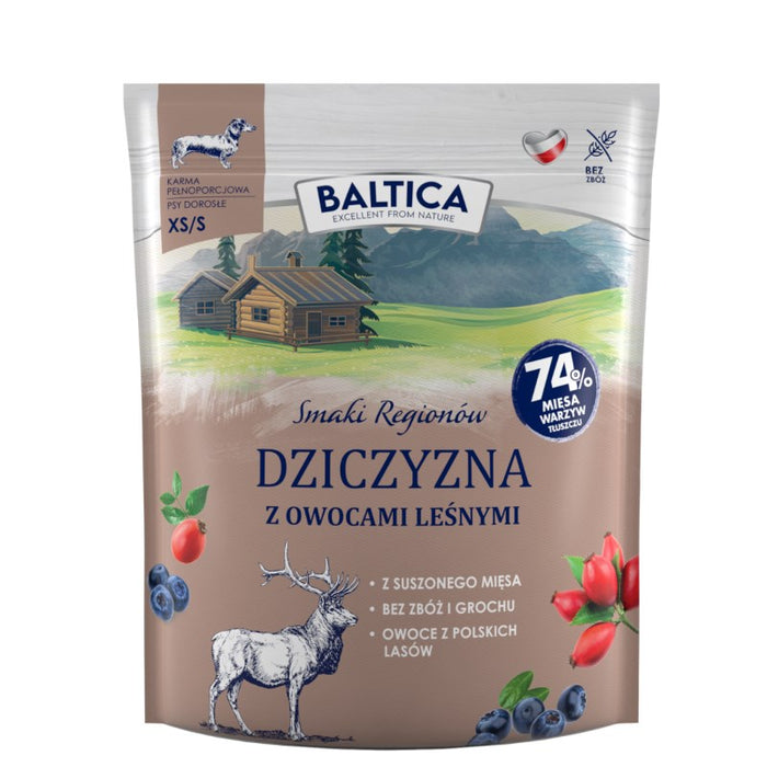 BALTICA Smaki regionów Small breeds Venison with forest fruits - dry dog food - 1kg