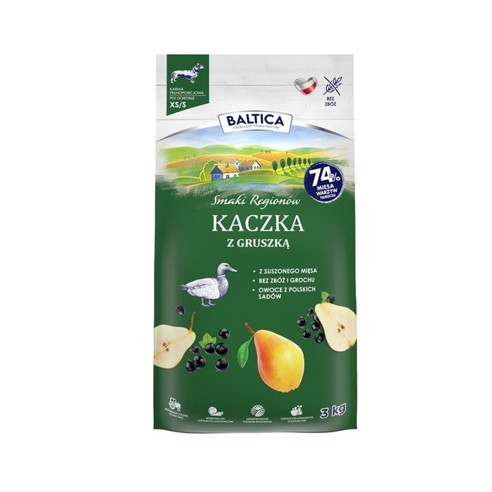 BALTICA Smaki regionów Small breeds Duck with pear - dry dog food - 3kg
