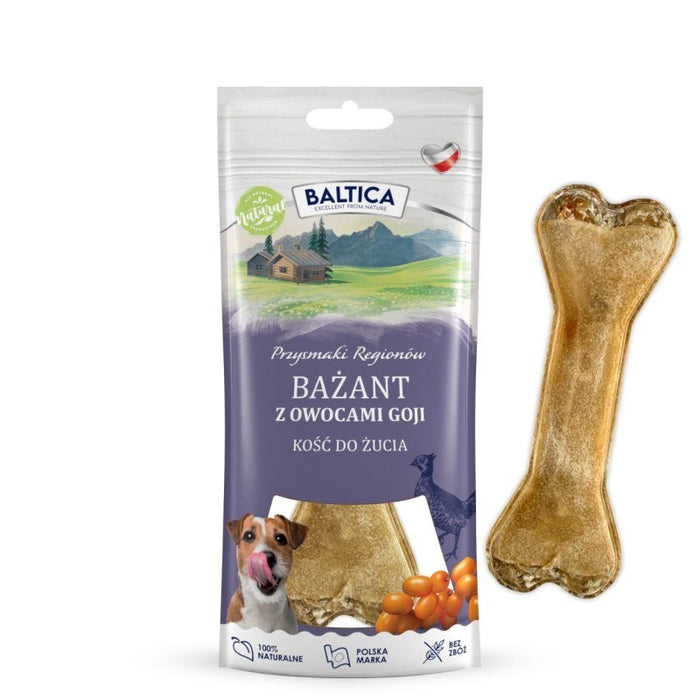 BALTICA Przysmaki regionów Chewing bone Pheasant with goji berries - dog treat - 1