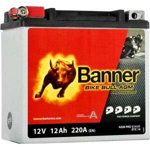 BANNER BIKE BULL AGM PROFESSIONAL ETX14 12AH 220A L+