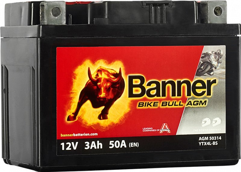 BANNER BIKE BULL AGM YTX4L-BS 3AH 50A R+