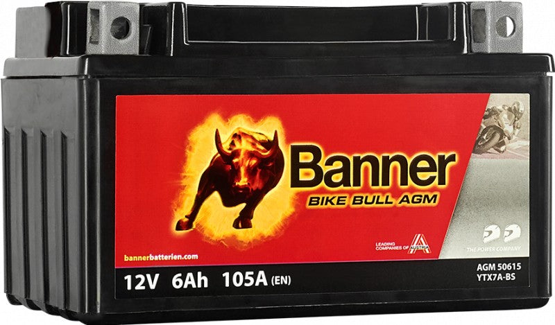 BANNER BIKE BULL AGM YTX7A-BS 6AH 105A L+