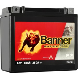 BANNER BIKE BULL AGM YTX20L-BS 18AH 250A R+