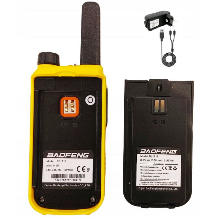 Walkie-Talkie Baofeng BF-T17 yellow, 2 pieces
