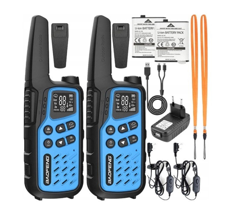 Walkie-Talkie Baofeng BF-T25E Blue, 2 pieces