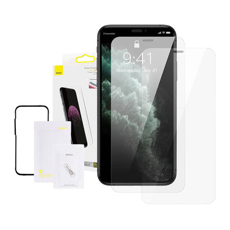 Baseus 0.3mm Full-glass Tempered Glass Film(2pcs pack) for iPhone XR/11 6.1inch - For smartphones<<<Tempered glass