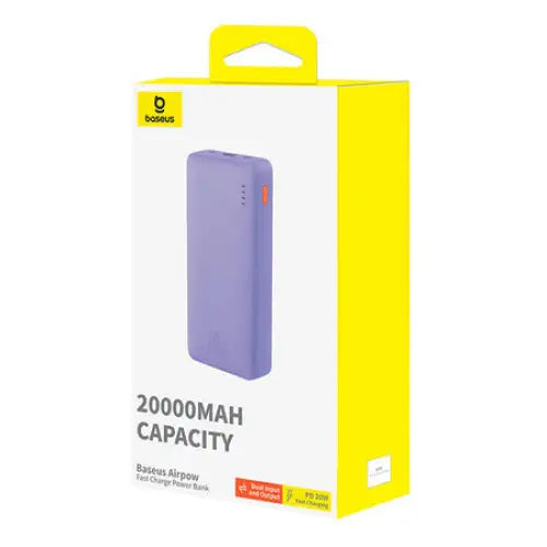 Baseus Airpow 20000mAh 20W powerbank (purple) - Powerbanks<<<GSM
