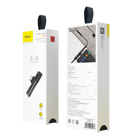 Baseus Audio Adapter USB-C to Mini Jack 3.5mm + USB-C (black) - Audio adapters<<<GSM Accessories<<<InnproXML&&&USB