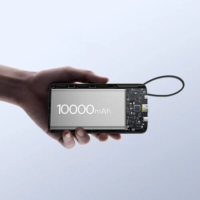 Baseus Bipow 2 10000mah 20W Powerbank with Digital Display with Built-in USB-C Cable - Black