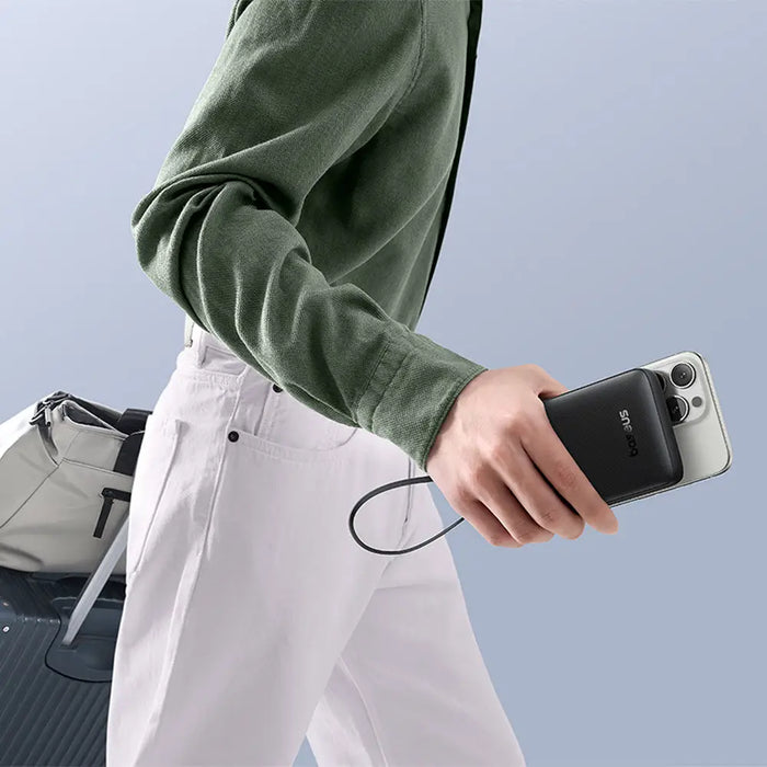 Baseus Bipow 2 10000mah 20W Powerbank with Digital Display with Built-in USB-C Cable - Black