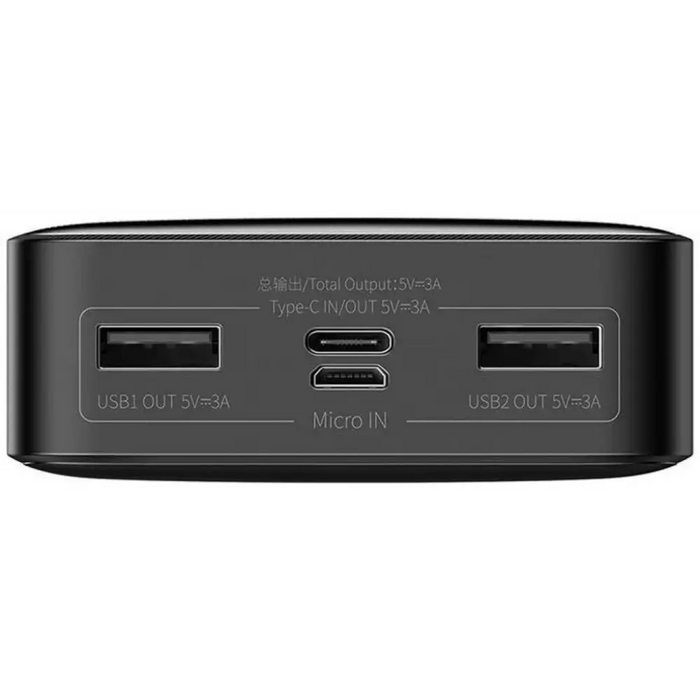 Baseus Bipow fast charging powerbank 20000mAh 15W black (Overseas Edition) + USB-A - Micro USB cable 0.25m black