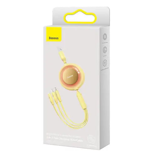 Baseus Bright Mirror 2 USB 3-in-1 cable for micro USB / USB-C / Lightning 3.5A 1.1m (Yellow) - Combo Cables<<<USB