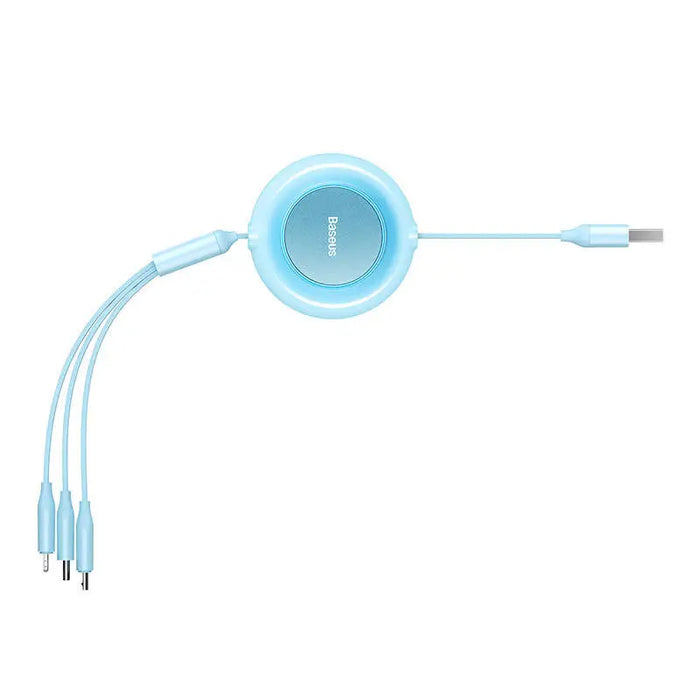 Baseus Bright Mirror 2 USB 3-in-1 cable for micro USB / USB-C / Lightning 3.5A 1.1m (Sky blue) - Combo Cables<<<USB
