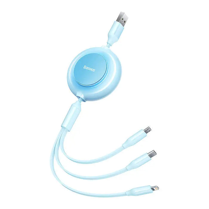 Baseus Bright Mirror 2 USB 3-in-1 cable for micro USB / USB-C / Lightning 3.5A 1.1m (Sky blue) - Combo Cables<<<USB