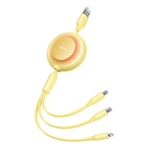 Baseus Bright Mirror 2 USB 3-in-1 cable for micro USB / USB-C / Lightning 3.5A 1.1m (Yellow) - Combo Cables<<<USB