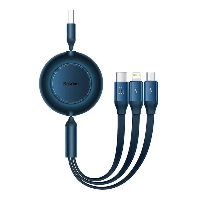 Baseus Bright Mirror 3 USB 3-in-1 cable for micro USB / USB-C / Lightning 66W / 2A 1.1m (Blue) - Combo Cables<<<USB