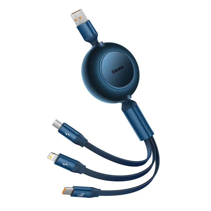 Baseus Bright Mirror 3 USB 3-in-1 cable for micro USB / USB-C / Lightning 66W / 2A 1.1m (Blue) - Combo Cables<<<USB