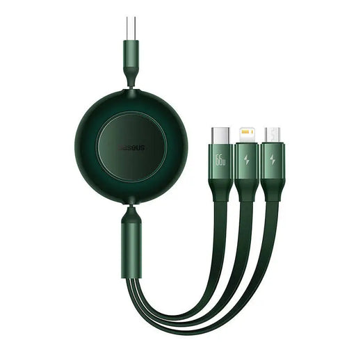 Baseus Bright Mirror 3 USB 3-in-1 cable for micro USB / USB-C / Lightning 66W / 2A 1.1m (Green) - Combo Cables<<<USB